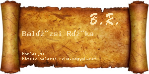 Balázsi Réka névjegykártya