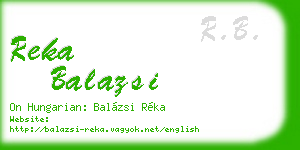reka balazsi business card